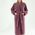 Plum Serenity Women’s Velour & Terry Bathrobe