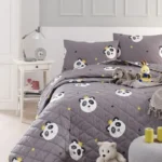 Grey Nest Cotton Quilted Bedspread Set