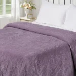 Lilac Cloud Faux Fur Bedspread
