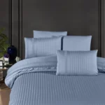 Blue Haven Striped Cotton Sateen Bedding Set