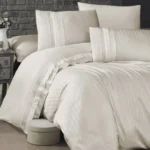 Cream Elegance Cotton Sateen Bedding Set