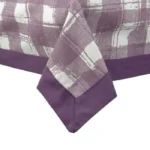 Lilac Frame Checked Cotton Tablecloth