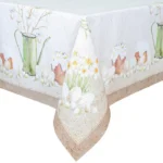 Green Jug Easter Cotton Tablecloth